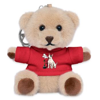 Bull Terrier mit Shisha - Teddy Schlüsselanhänger - Rot - Vorne