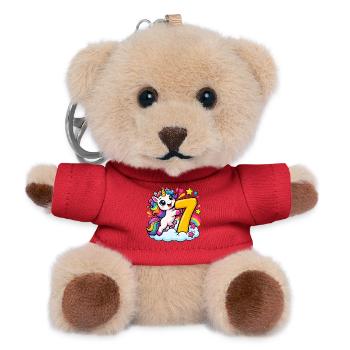 Regenbogen-Einhorn Siebenzauber - Teddy Schlüsselanhänger - Rot - Vorne