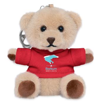 Borkum | Design-Landkarte - Teddy Schlüsselanhänger - Rot - Vorne