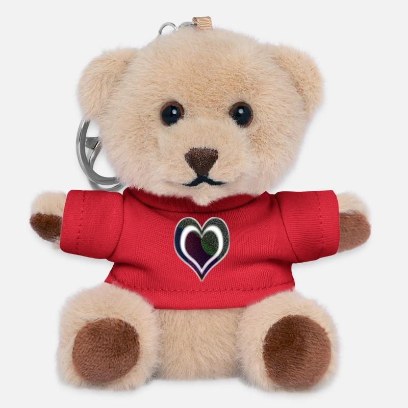 Doppeltes Herz - Teddy Schlüsselanhänger - Rot