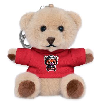 Panda bébé en capuche noir - Porte-clés ourson - rouge - Devant