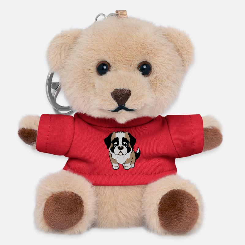 St. Bernard dog - Teddy Keyring - red