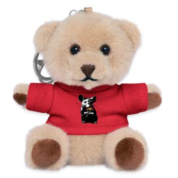 Mouse with colorful bouquet - Stencil Love - Teddy Keyring - red - Front