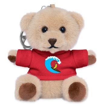 Bananen-Surfer auf Welle - Teddy Schlüsselanhänger - Rot - Vorne