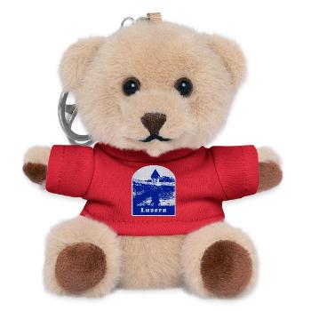 Lucerne Switzerland - Teddy Keyring - red - Front