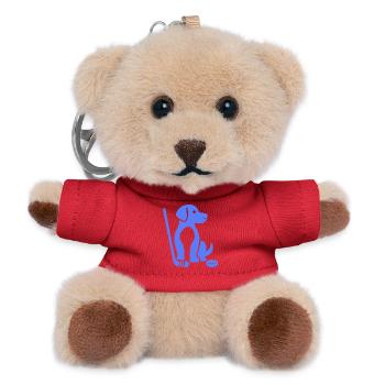 Dackel Beagle Eishockey Herrchen Frauchen  - Teddy Schlüsselanhänger - Rot - Vorne