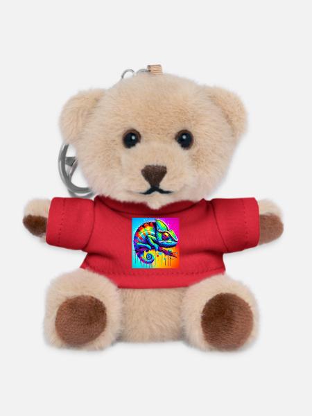 Chamäleon - Teddy Schlüsselanhänger - Rot
