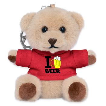 Yellow Beer Mug Sketch - Teddy Keyring - red - Front