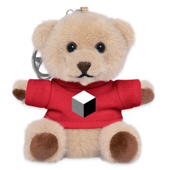 Geometric Cube Silhouette - Teddy Keyring - red - Front