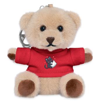 Chat noir câlin étoilé avec oreiller - Porte-clés ourson - rouge - Devant