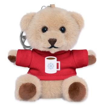 Snowflake Frost Mug Design - Teddy Keyring - red - Front