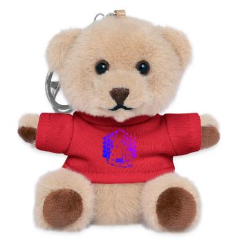 Motif amusant de motocross - Porte-clés ourson - rouge - Devant