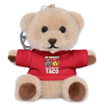 Mein Workout ist nur für Tacos Fitness Spruch - Teddy Schlüsselanhänger - Rot - Vorne