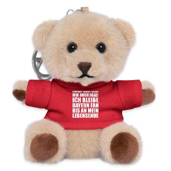 Ich bleibe Bayern Fan Tolles Bayern Fan Geschenk - Teddy Schlüsselanhänger - Rot - Vorne