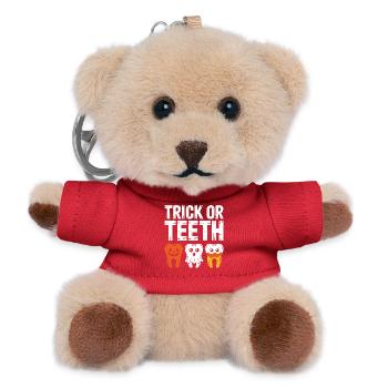 T-shirt Halloween Trick or Teeth - Porte-clés ourson - rouge - Devant