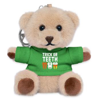 Trick or Teeth Halloween Tee - Teddy Keyring - green - Front