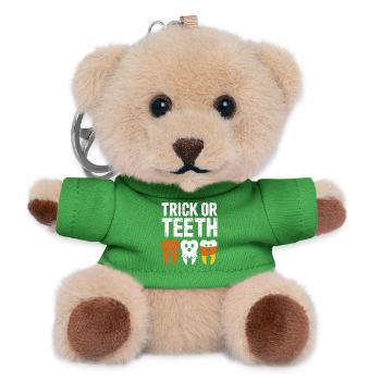 Trick or Teeth Halloween Tee - Teddy Keyring - green - Front