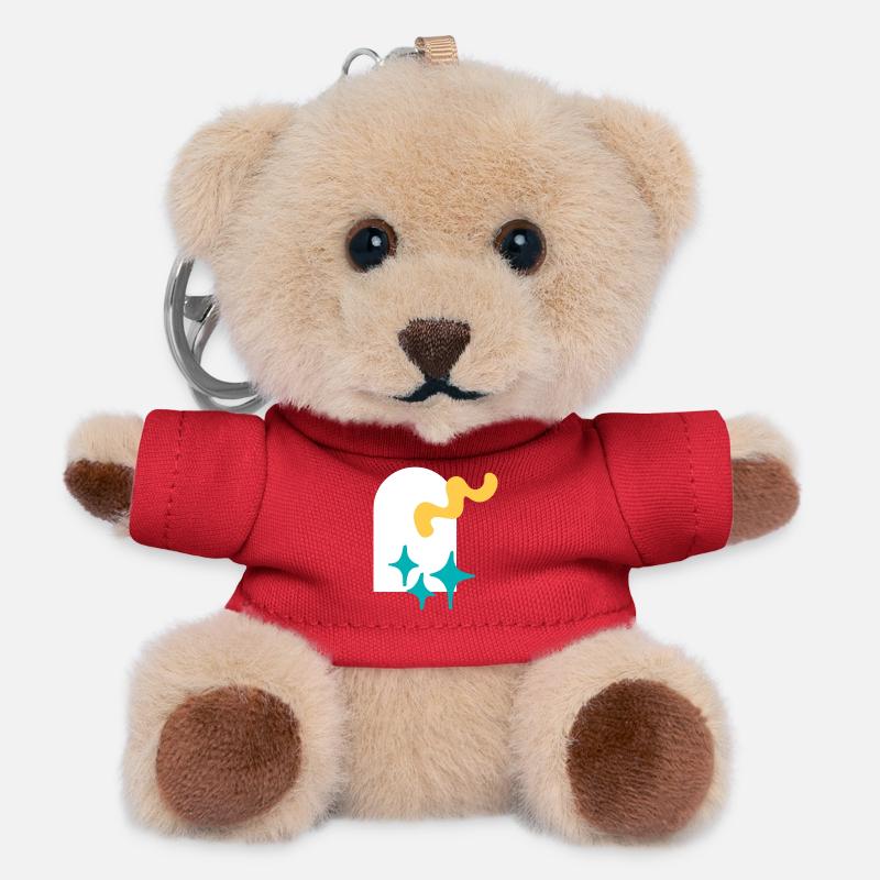Sparkling Shapes Explosion - Teddy Keyring - red