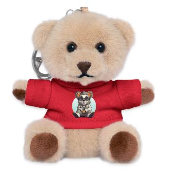 Kawaii Panda-Wissenschaftler - Teddy Schlüsselanhänger - Rot - Vorne