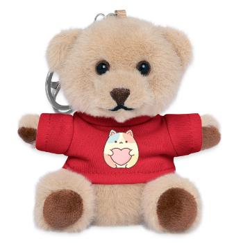 Motif de cœur de chat Kawaii Design de chat mignon - Porte-clés ourson - rouge - Devant