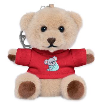 Koala Cozy in Duvet - Teddy Keyring - red - Front