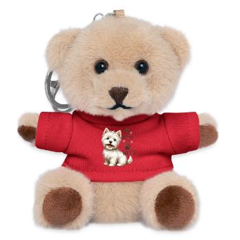 Westie Bestie Design du mignon West Highland Terrier - Porte-clés ourson - rouge - Devant