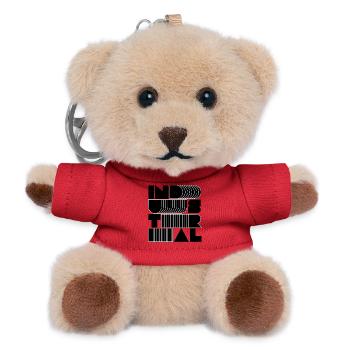 industrial Music Stacked Typography - Teddy Keyring - red - Front