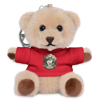 Husky in vintage style with mountain landscape - Teddy Keyring - red - Front