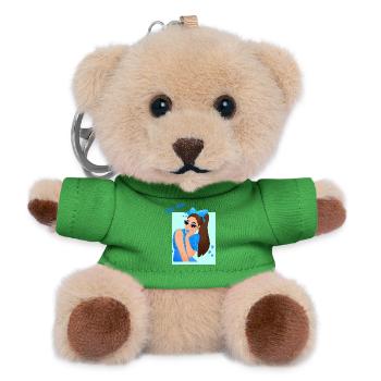 Glitter queen - Teddy Keyring - green - Front