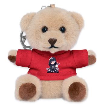 Grunge Goth Bunny Anime Girl Cute Kawaii Gothic - Teddy Keyring - red - Front