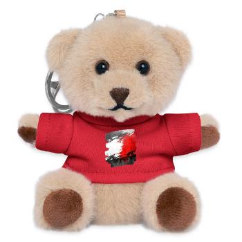 Polish Flag Poland Polska - Teddy Keyring - red - Front