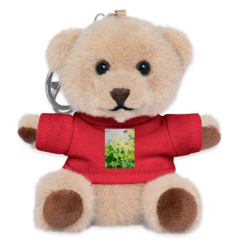 Frühlingsspritzer Grün Gelb - Teddy Schlüsselanhänger - Rot - Vorne