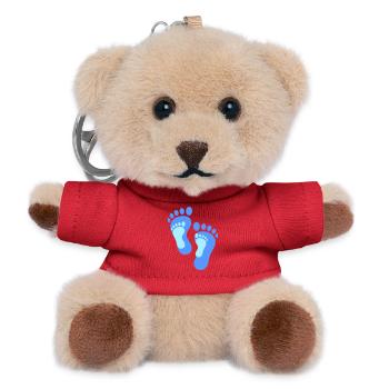 Familie Fußabdrücke | Gemeinsame Wege Vektor - Teddy Schlüsselanhänger - Rot - Vorne