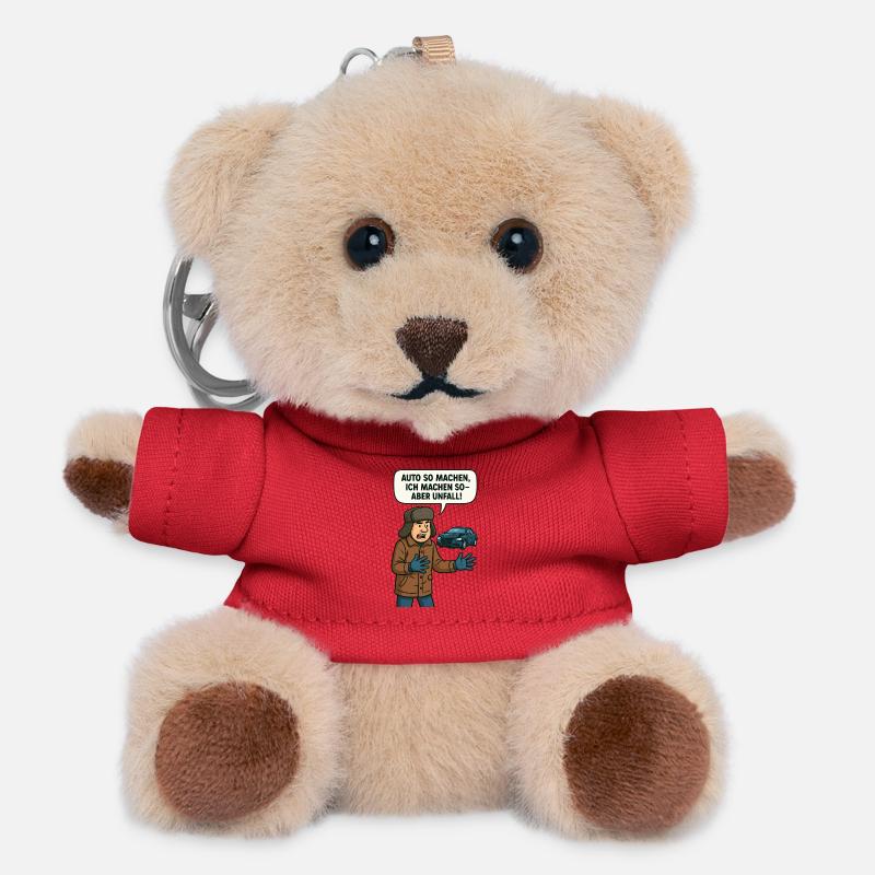 Make car so I do so but accident - Teddy Keyring - red