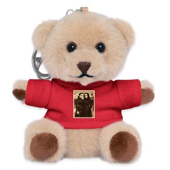 Two women in the rain vintage style - Teddy Keyring - red - Front