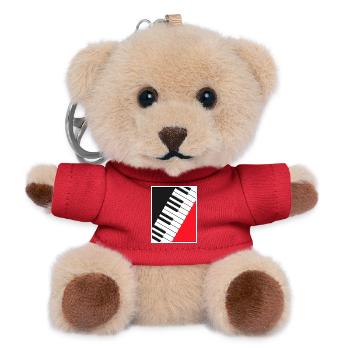 Klavier-Keyboard-Posterkunst - Teddy Schlüsselanhänger - Rot - Vorne
