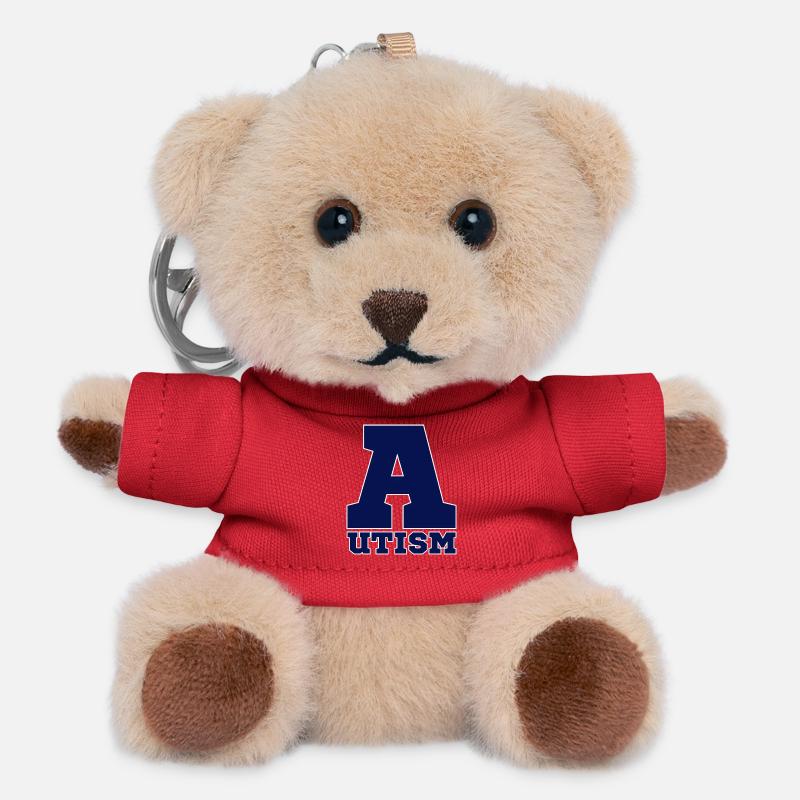 Autism - Teddy Schlüsselanhänger - Rot