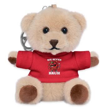 Six Seven Broth Back To School Apple 6 7 Fun - Teddy Keyring - red - Front