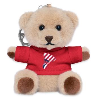 USA-Badmintonspieler-Liebhaber American Flag Patriot - Teddy Schlüsselanhänger - Rot - Vorne