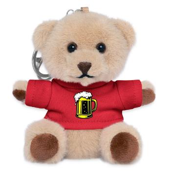 Beer Mug Symbol Beer - Teddy Keyring - red - Front