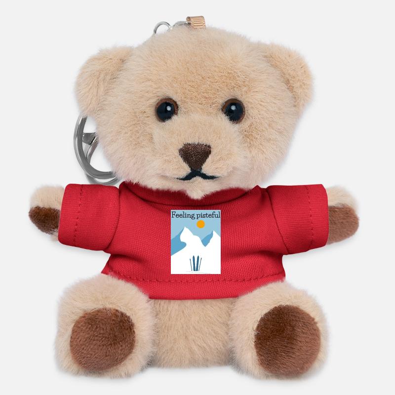 Feeling Pisteful Alpine Ski - Teddy Keyring - red
