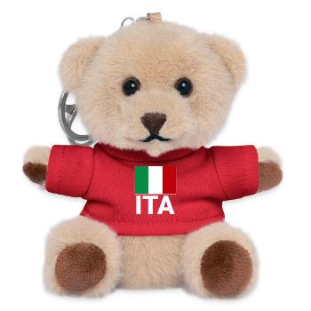 Italien Flagge mit ITA Abkürzung - Teddy Schlüsselanhänger - Rot - Vorne