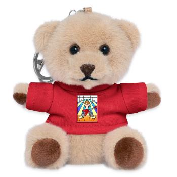 Buntglas-Rockgitarrist - Teddy Schlüsselanhänger - Rot - Vorne