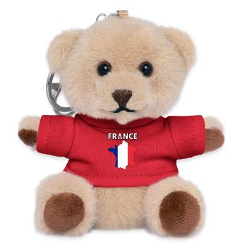 France Tricolore Carte Silhouette - Porte-clés ourson - rouge - Devant