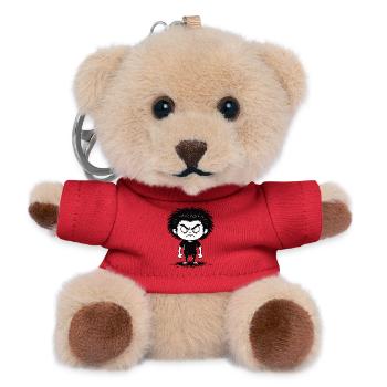 Kindliche Wutentschlossenheit Schwarz und Weiß - Teddy Schlüsselanhänger - Rot - Vorne