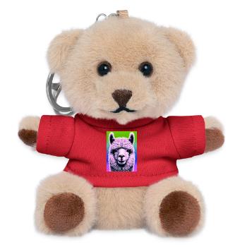 Alpaka - Teddy Schlüsselanhänger - Rot - Vorne