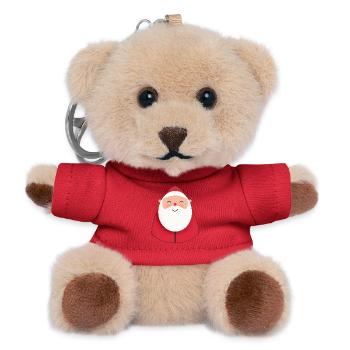 Childish Santa Claus Smile Fun - Teddy Keyring - red - Front