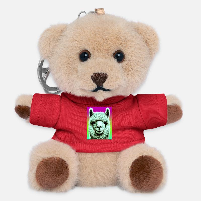 Alpaca - Teddy Keyring - red