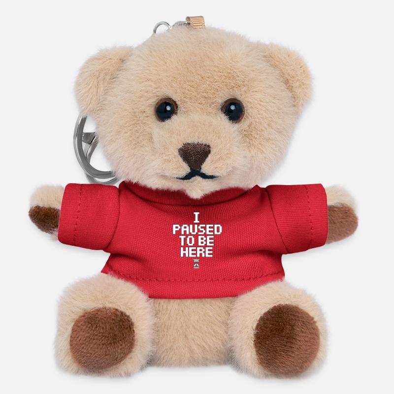 I paused here - Teddy Keyring - red