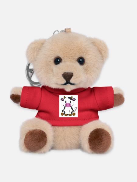cow - Teddy Keyring - red